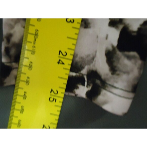 Jennifer Lopez Black Gray Print Shimmer Cold Shoulder Blouse Women Size Small - Picture 9 of 11